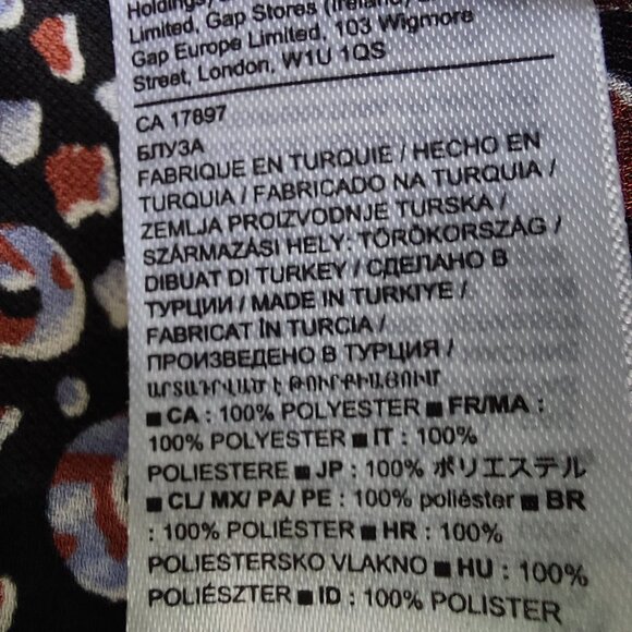 NEW Banana Republic PRINT BISHOP-SLEEVE TOP, Size M - Picture 13 of 14